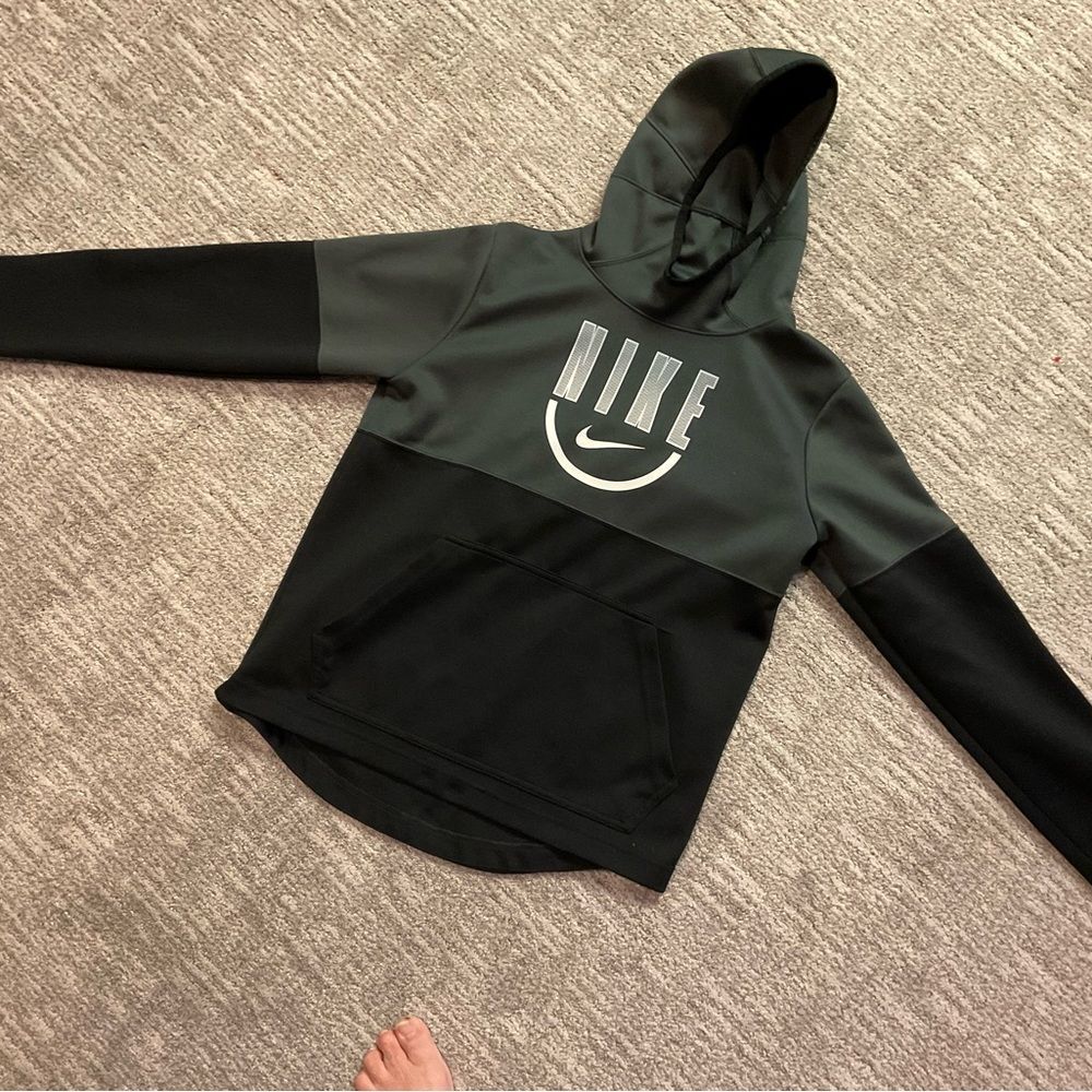 Kids Nike Charcoal and Black Pullover Hoodie